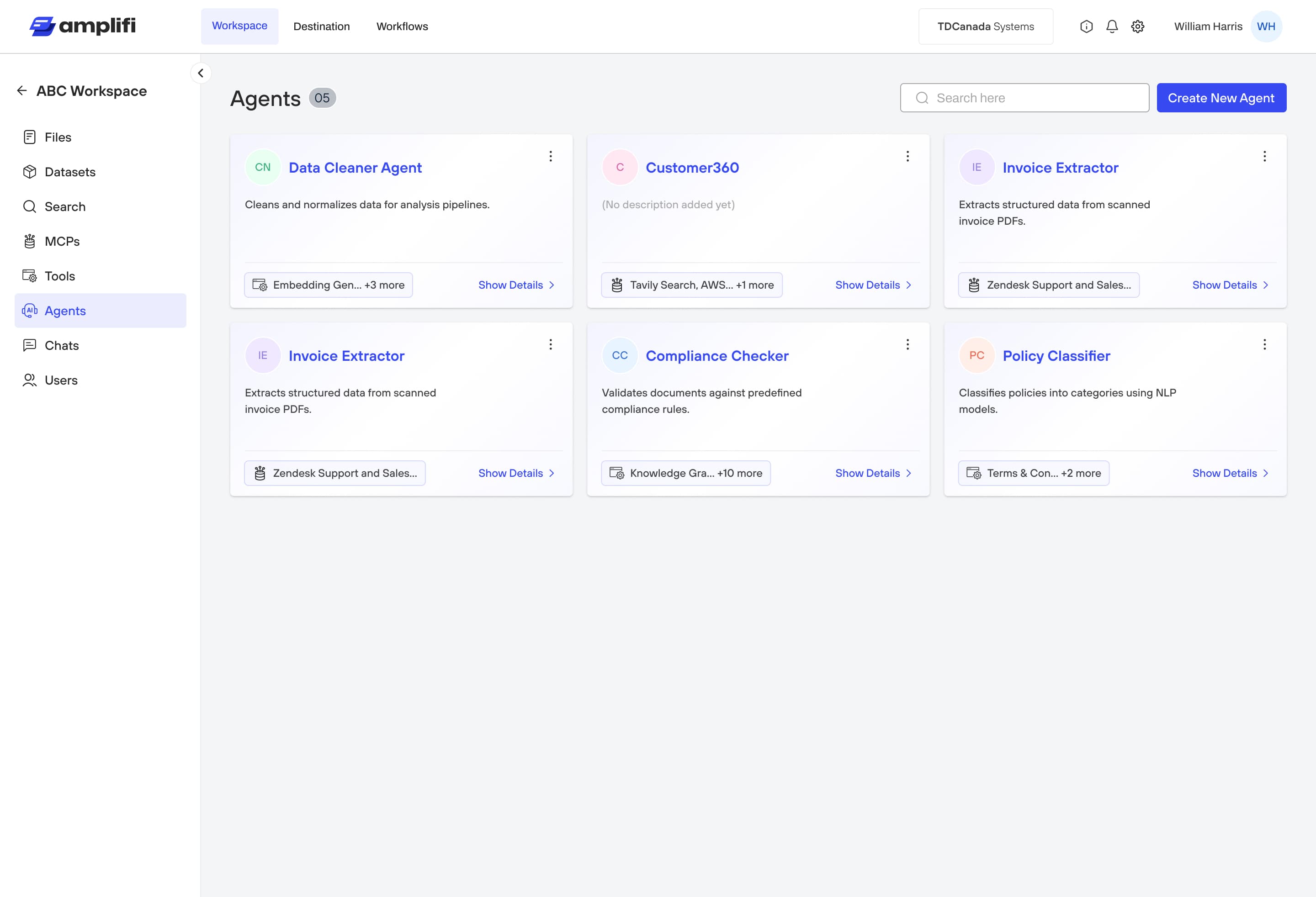Amplifi Agent Screen