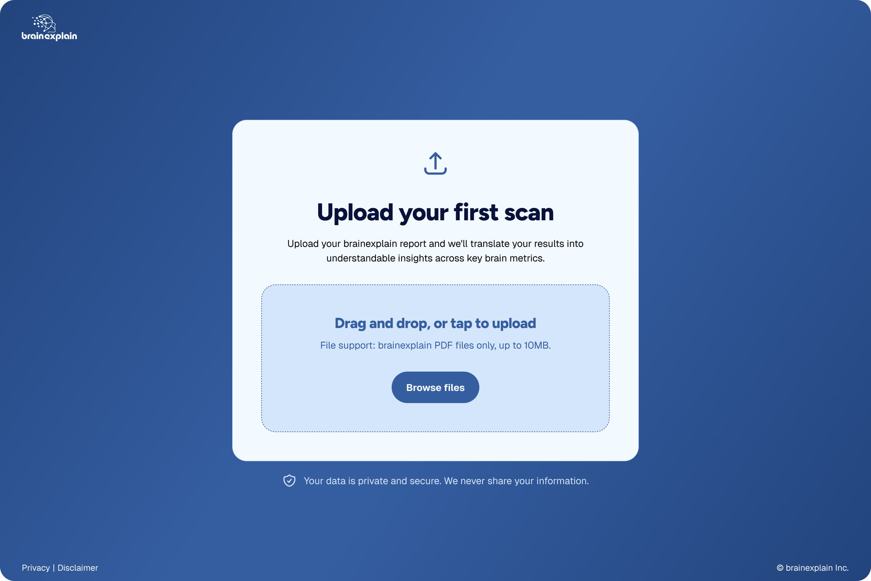 Brainexplain Upload Scan